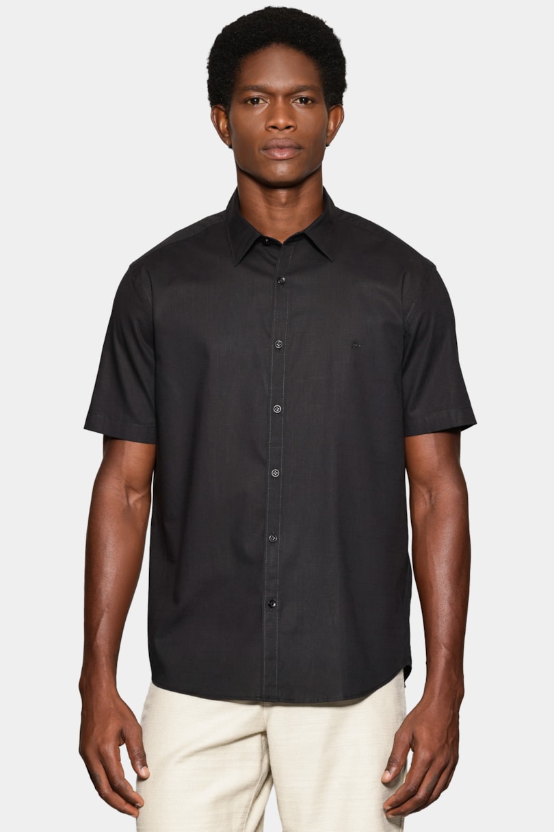 Camisa Manga Curta Regular Loop Flame Bosco Preto