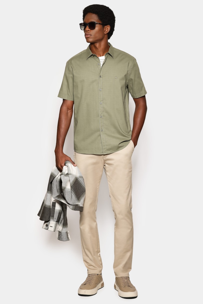 Camisa Manga Curta Regular Loop Flame Bosco Verde