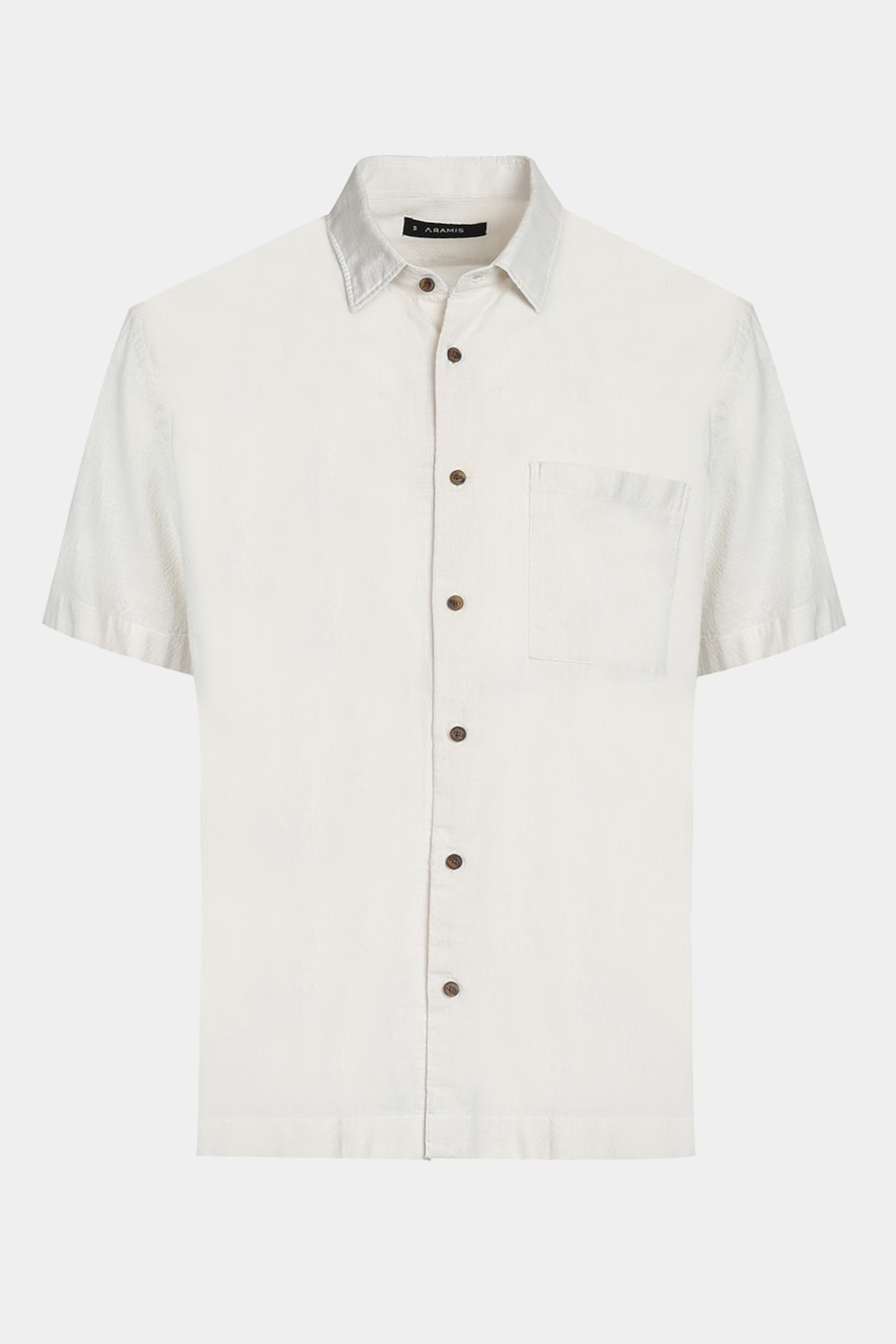 Camisa Manga Curta Regular Maquinetada Flamê Com Bolso Off White