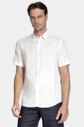 Camisa Manga Curta Regular Maquinetada Marfim