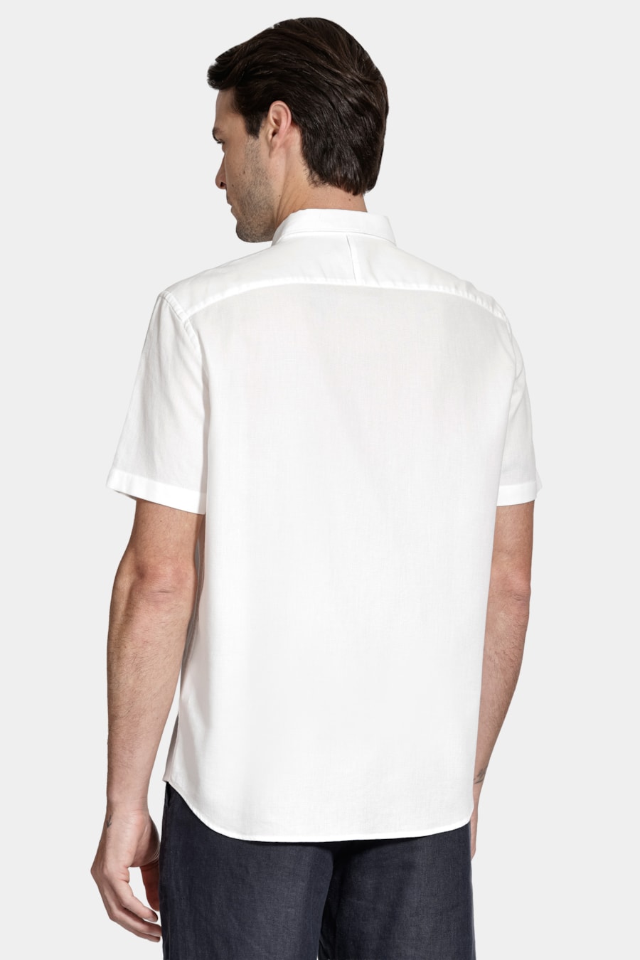 Camisa Manga Curta Regular Maquinetada Marfim — foto 4 de 6
