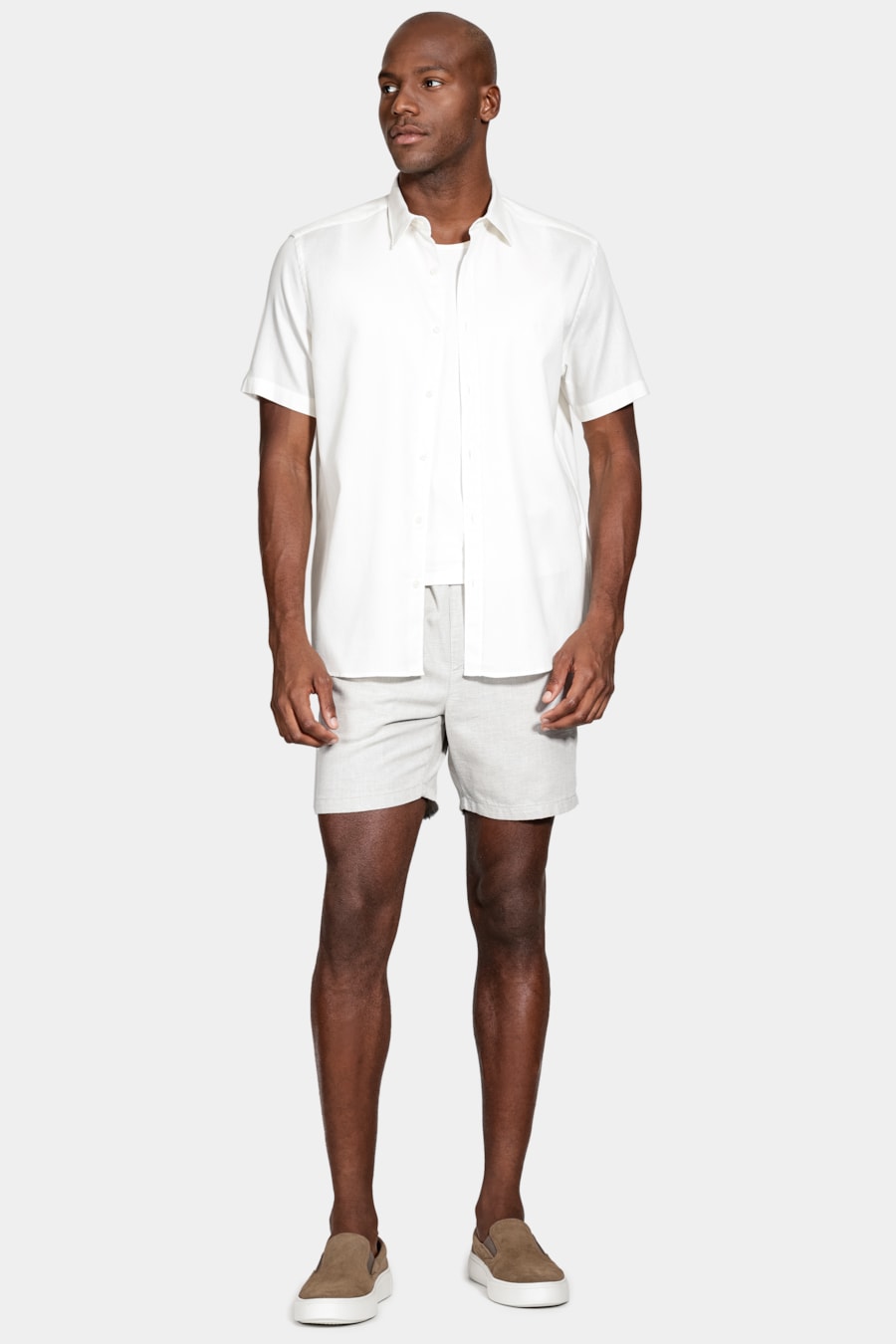 Camisa Manga Curta Regular Maquinetada Off White — foto 2 de 6