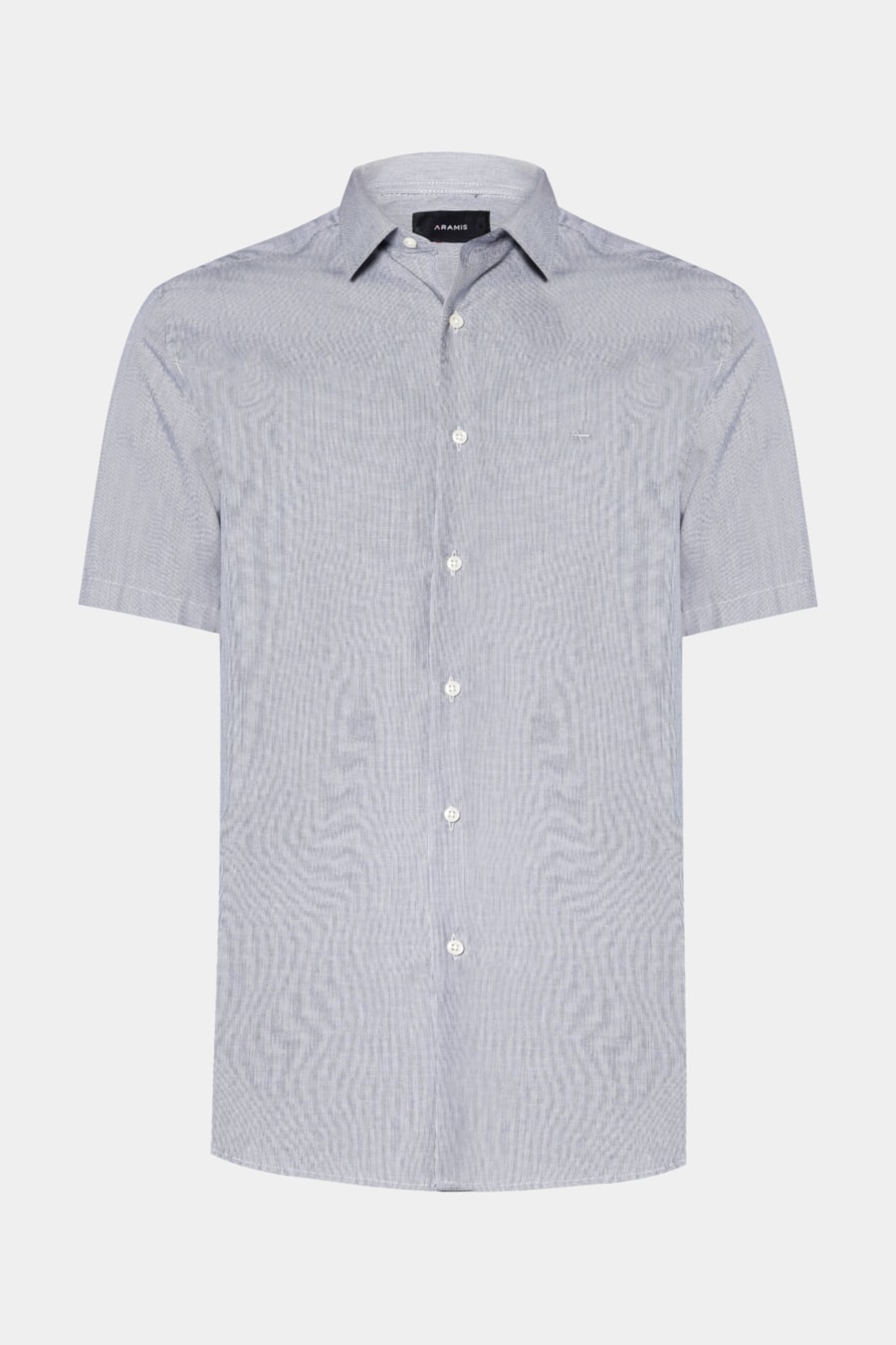 Camisa Manga Curta Regular Micro Xadrez Azul C/Branco — foto 5 de 6