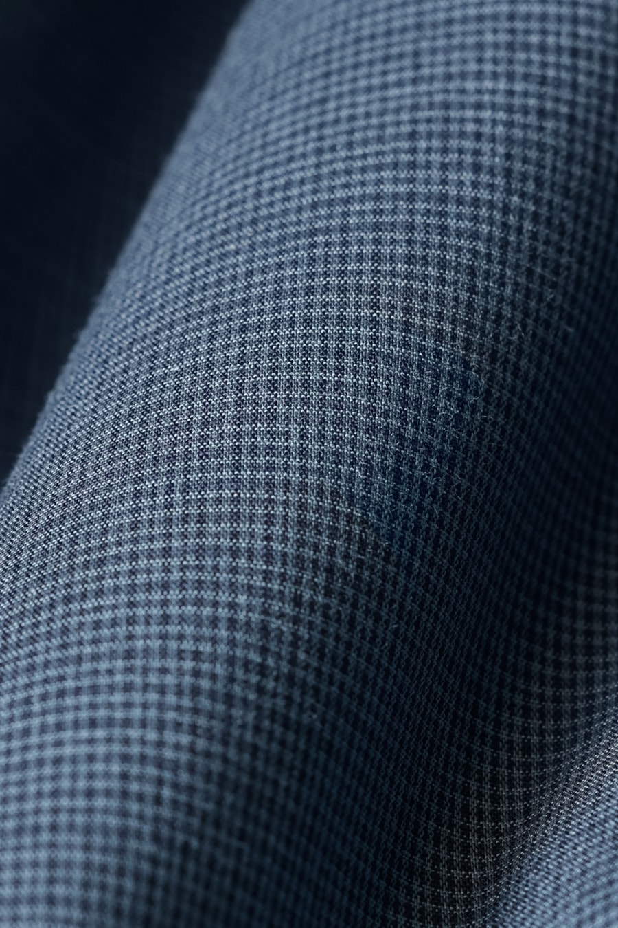 Camisa Manga Curta Regular Micro Xadrez Bolso Marinho C/Cinza — foto 6 de 6