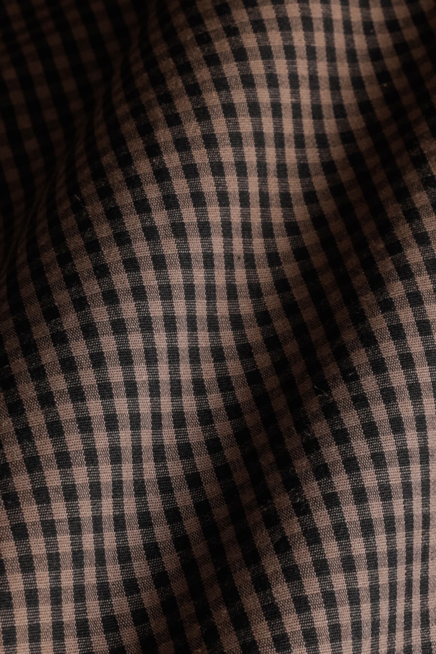 Camisa Manga Curta Regular Micro Xadrez Damero Chocolate C/ Preto — foto 6 de 6