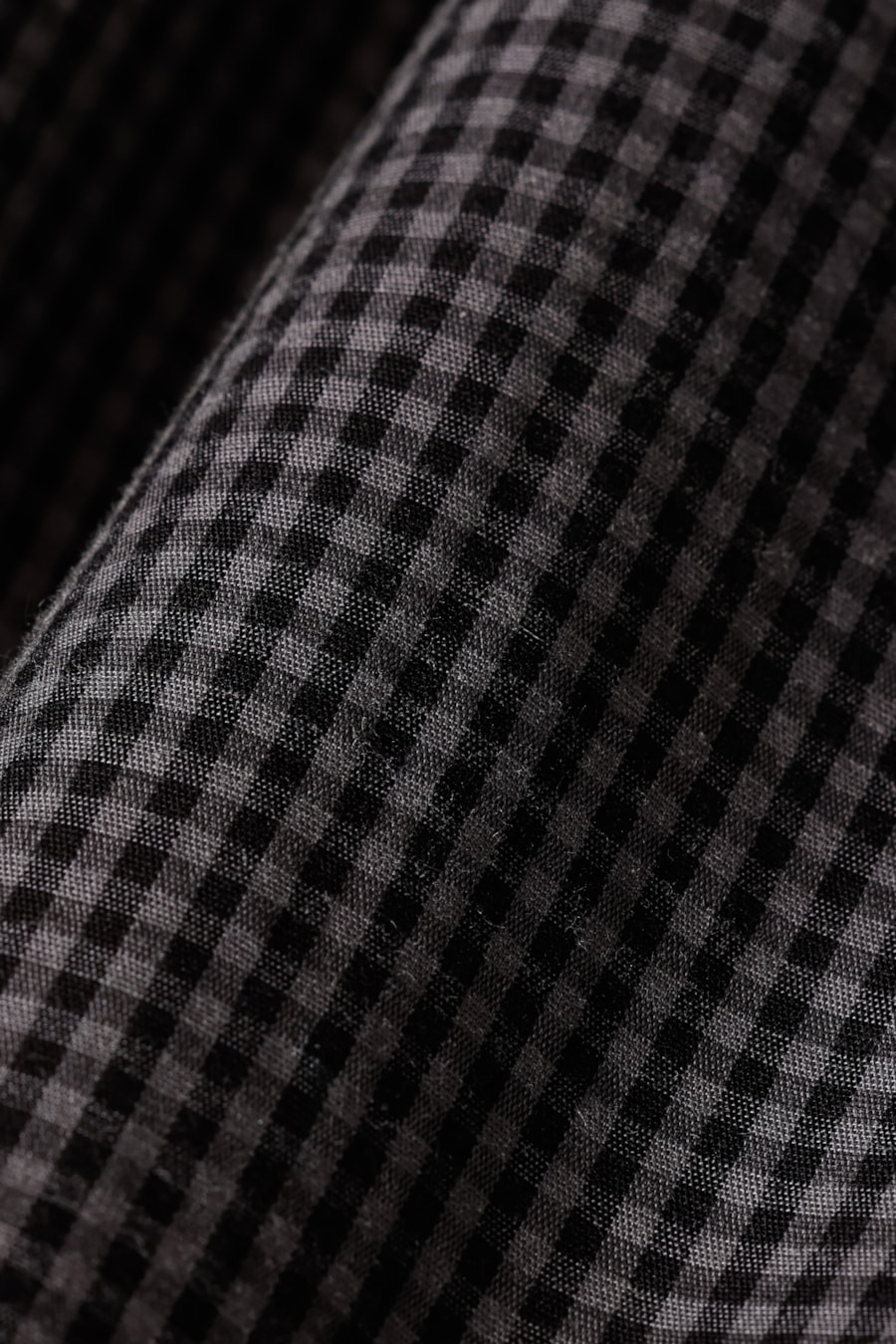 Camisa Manga Curta Regular Micro Xadrez Damero Chumbo C/ Preto — foto 6 de 6