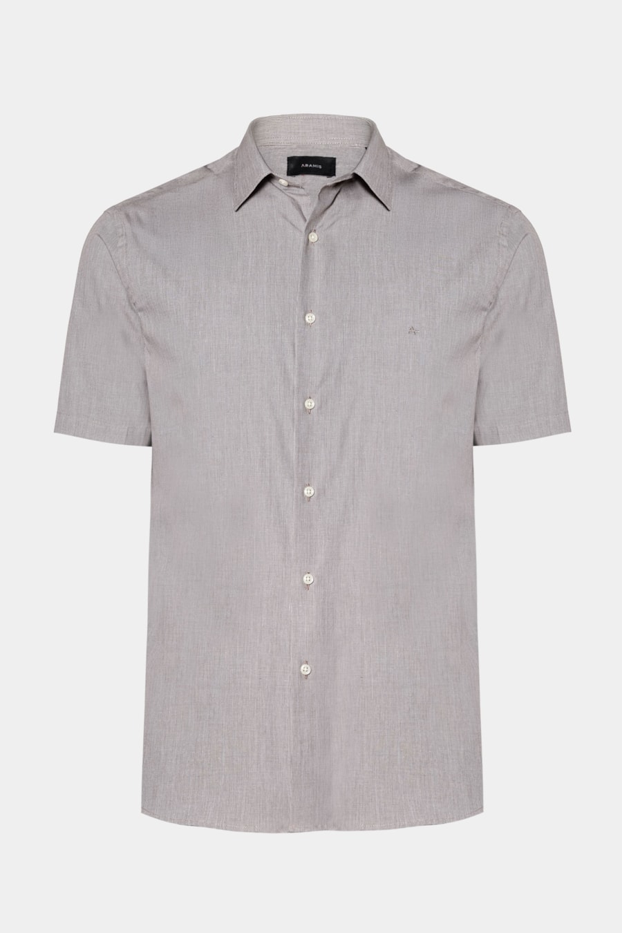 Camisa Manga Curta Regular Micro Xadrez Off White C/ Café — foto 5 de 6