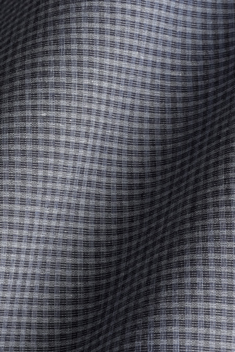Camisa Manga Curta Regular Micro Xadrez Stretch Azul C/ Marinho — foto 6 de 6