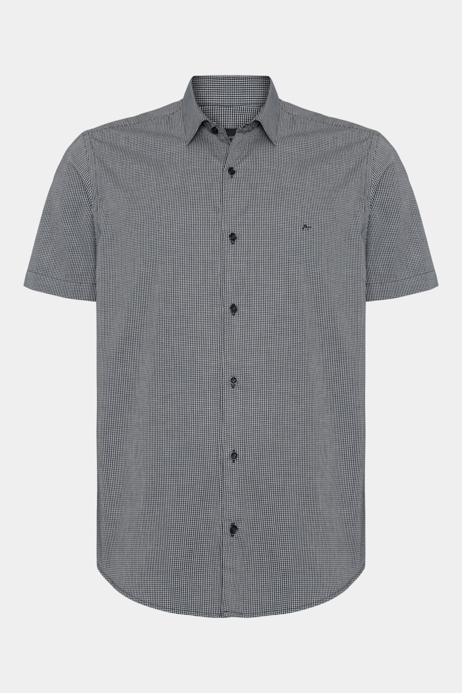 Camisa Manga Curta Regular Mini Xadrez Marinho/Branco — foto 5 de 6