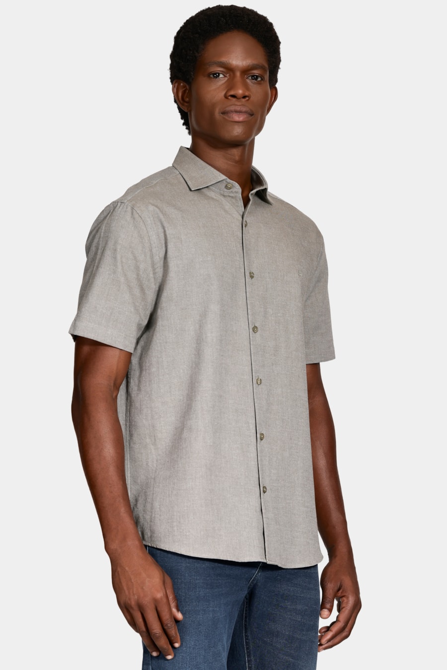 Camisa Manga Curta Regular Nature Line Army Green — foto 1 de 6