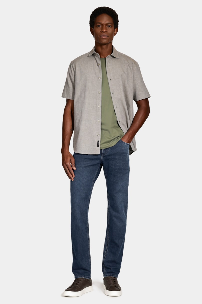 Camisa Manga Curta Regular Nature Line Army Green
