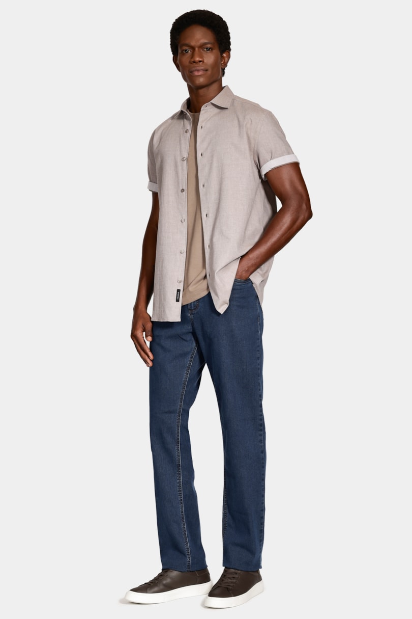 Camisa Manga Curta Regular Nature Line Caqui