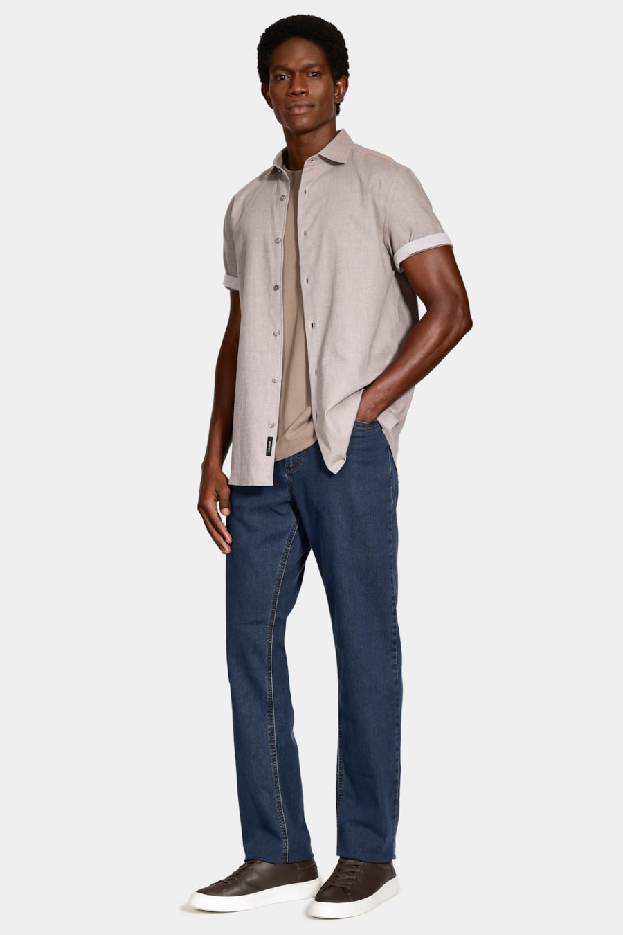 Camisa Manga Curta Regular Nature Line Caqui — foto 2 de 6