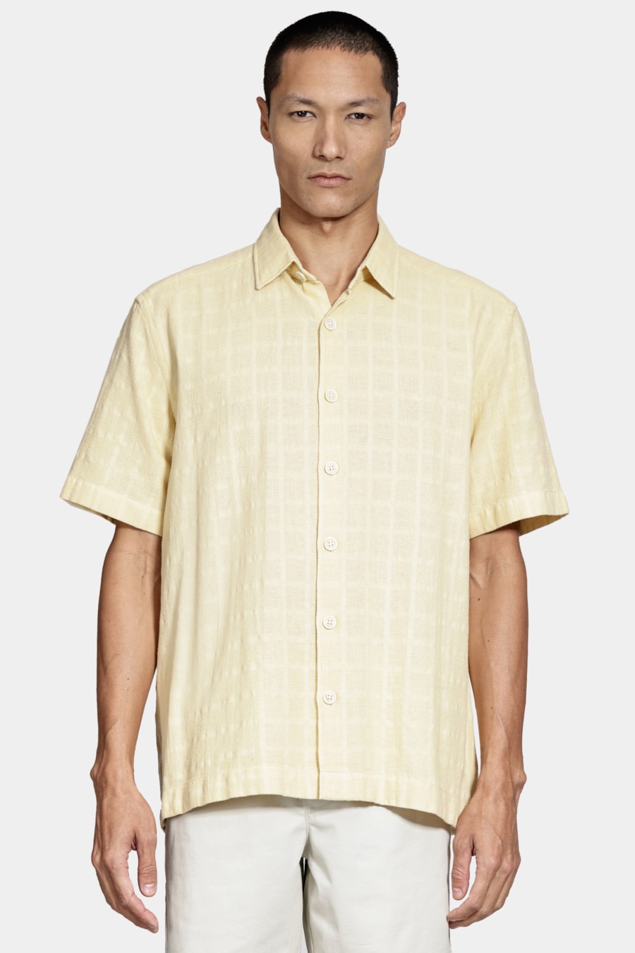 Camisa Manga Curta Regular Quadriculada Rustica Amarelo — foto 1 de 7