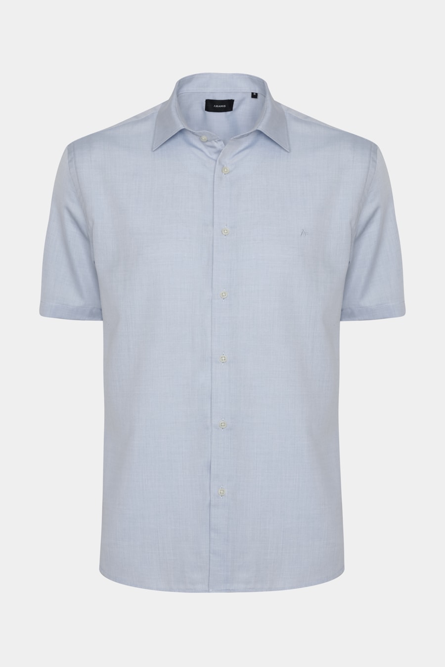 Camisa Manga Curta Regular Rajada Azul Celeste — foto 5 de 6