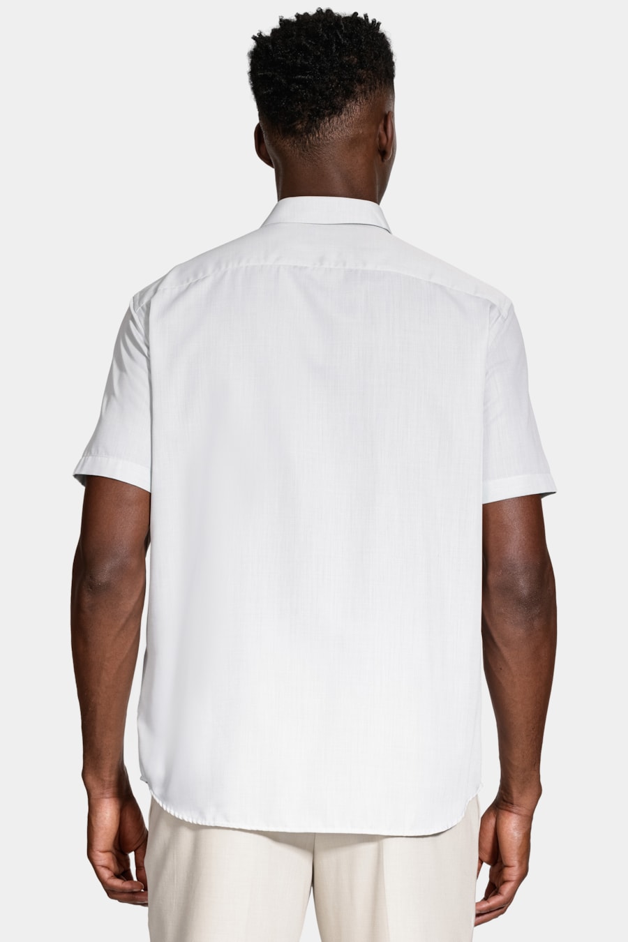 Camisa Manga Curta Regular Rajada Verde Claro — foto 4 de 6