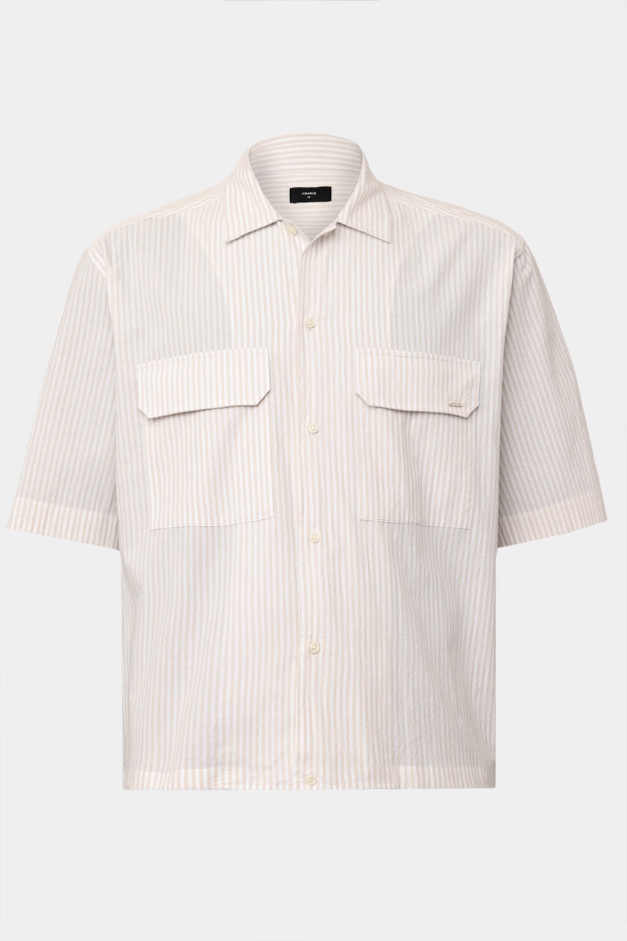 Camisa Manga Curta Regular Seersucker Bolso Off Whitw C/ Caqui — foto 6 de 7