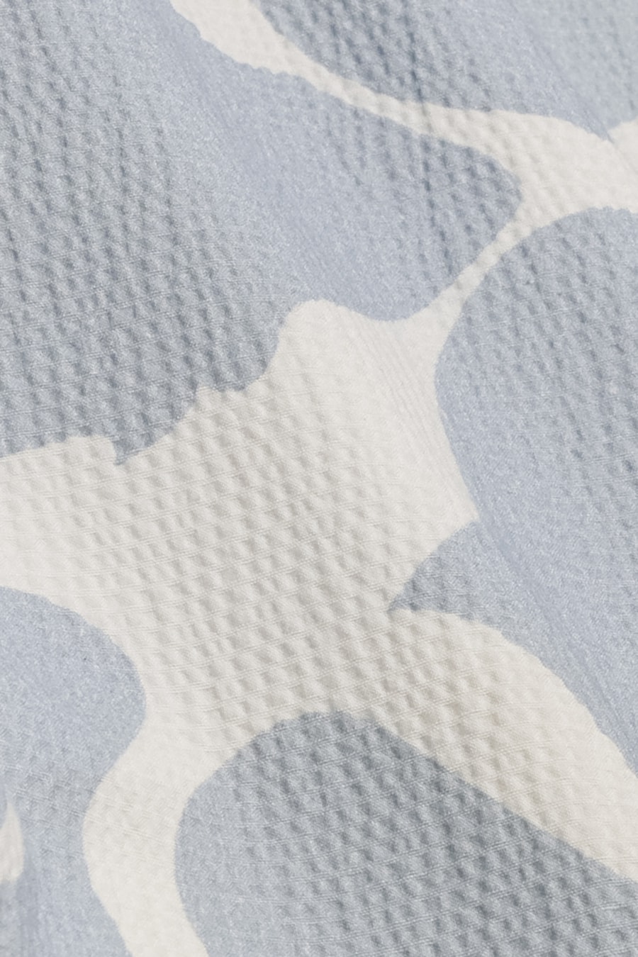 Camisa Manga Curta Regular Seersucker Estampada Azul Claro C/Branco — foto 6 de 6
