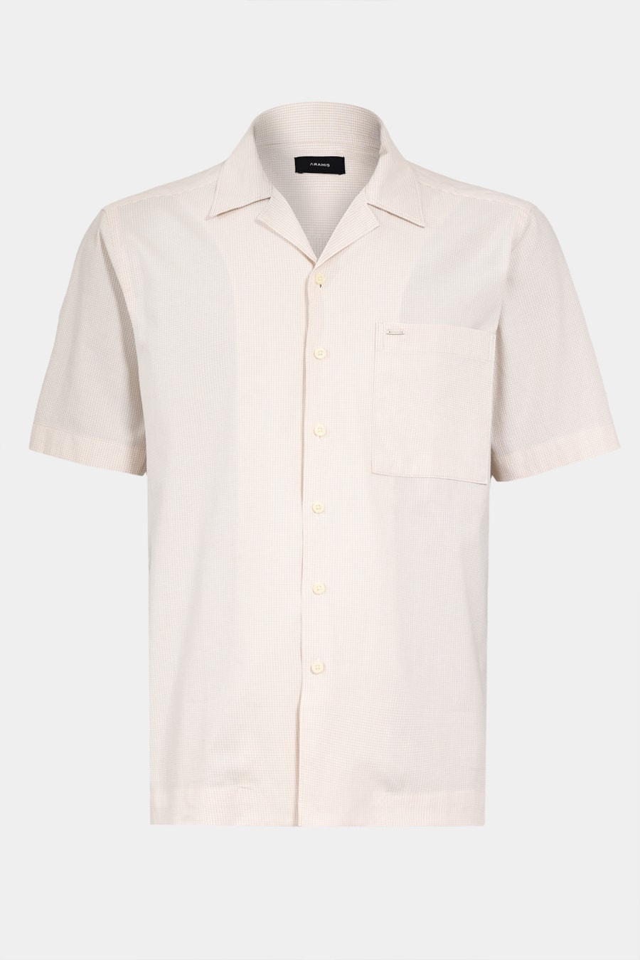 Camisa Manga Curta Regular Seersucker Micro Xadrez Branco C/Caqui — foto 5 de 6