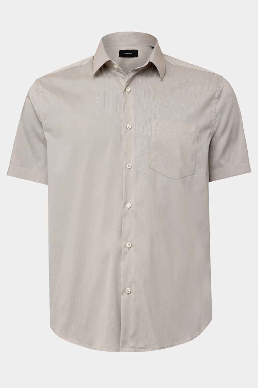 Camisa Manga Curta Regular Tech Micro Xadrez Caqui / Branco — foto 5 de 6
