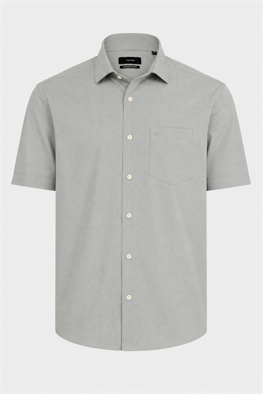 Camisa Manga Curta Regular Tech Micro Xadrez Verde C/ Branco — foto 5 de 6