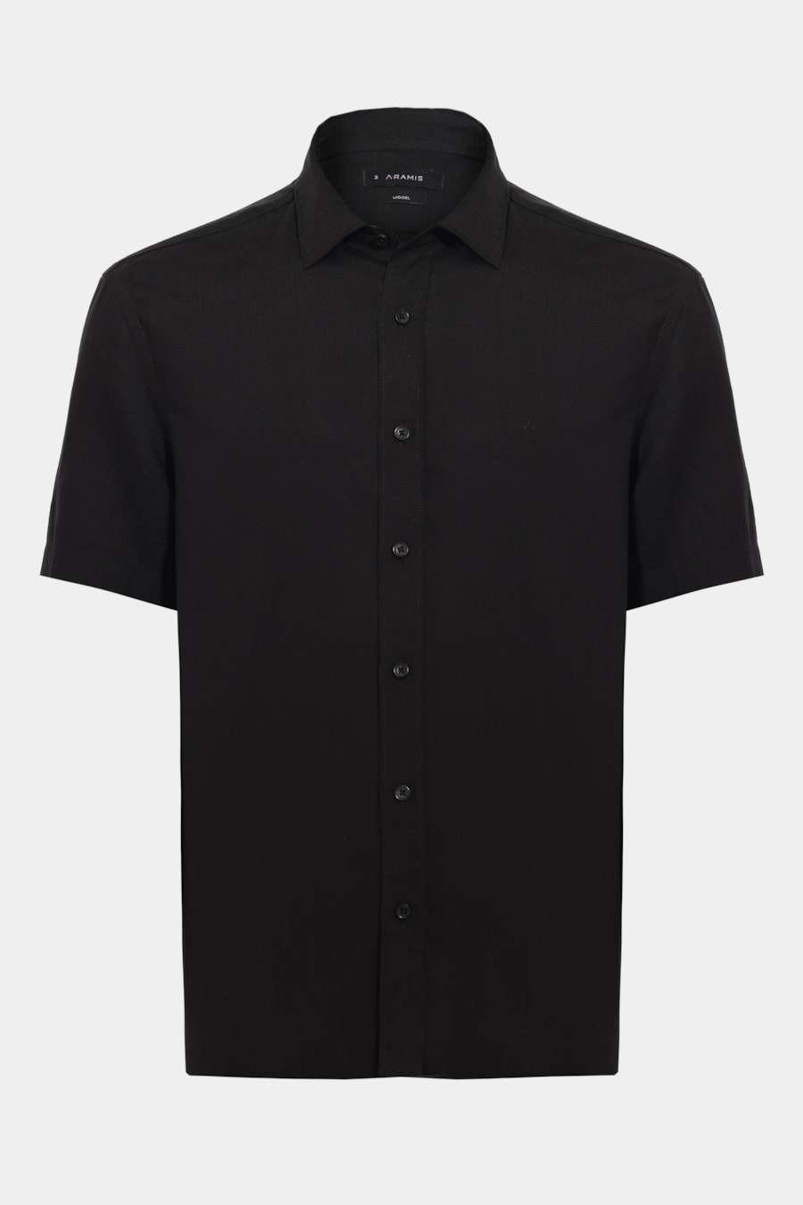  Camisa Manga Curta Regular Tencel Linho Preto — foto 5 de 5