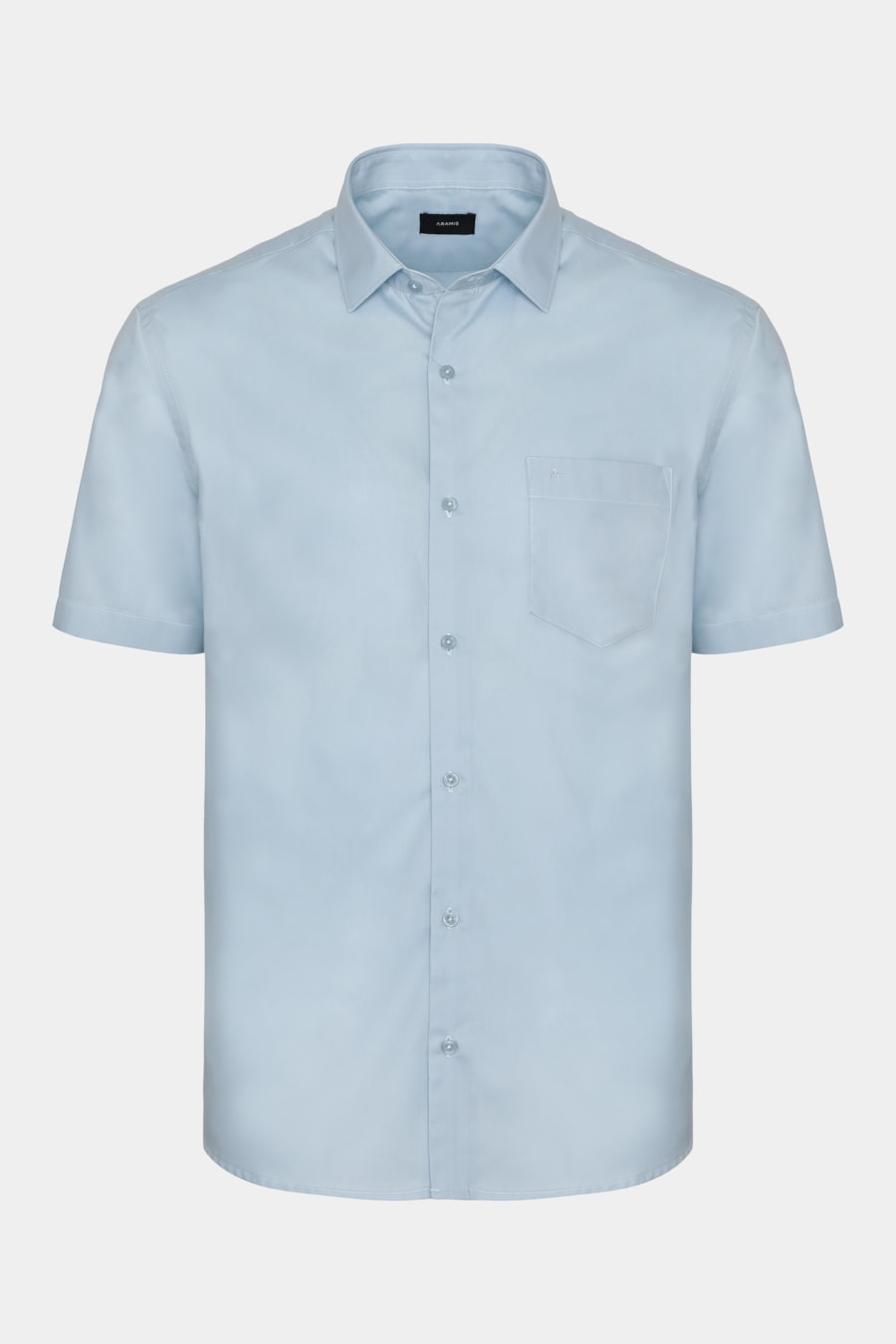Camisa Manga Curta Regular Tricoline Algodão Azul Classico — foto 5 de 6