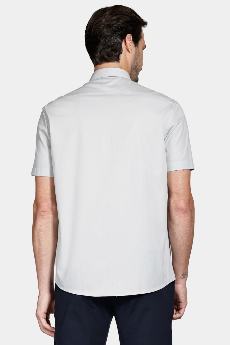 Camisa Manga Curta Regular Tricoline Algodão Cafe — foto 4 de 6