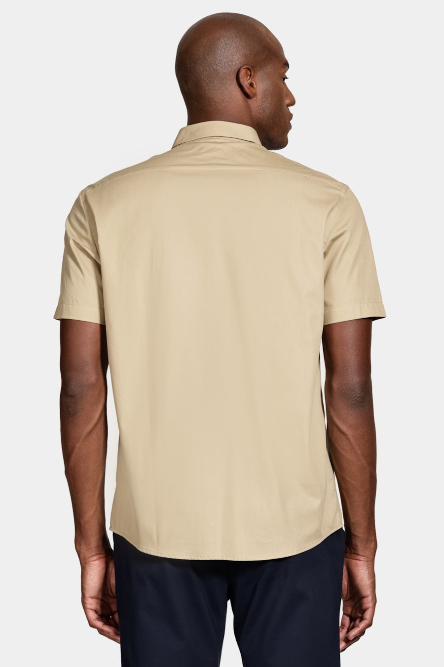 Camisa Manga Curta Regular Tricoline Algodão Trigo — foto 4 de 6
