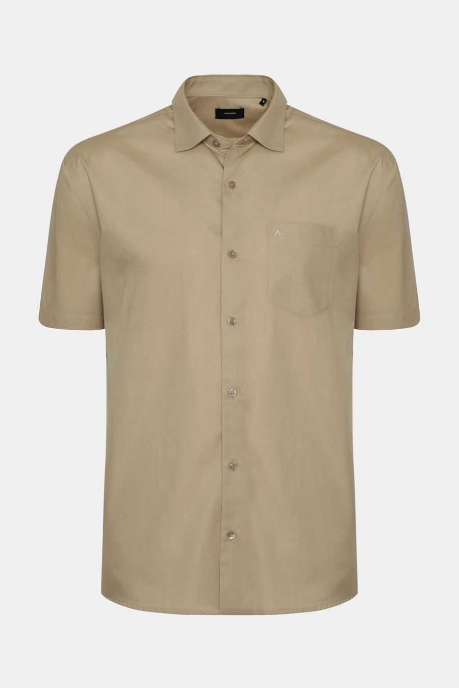 Camisa Manga Curta Regular Tricoline Algodão Trigo — foto 5 de 6