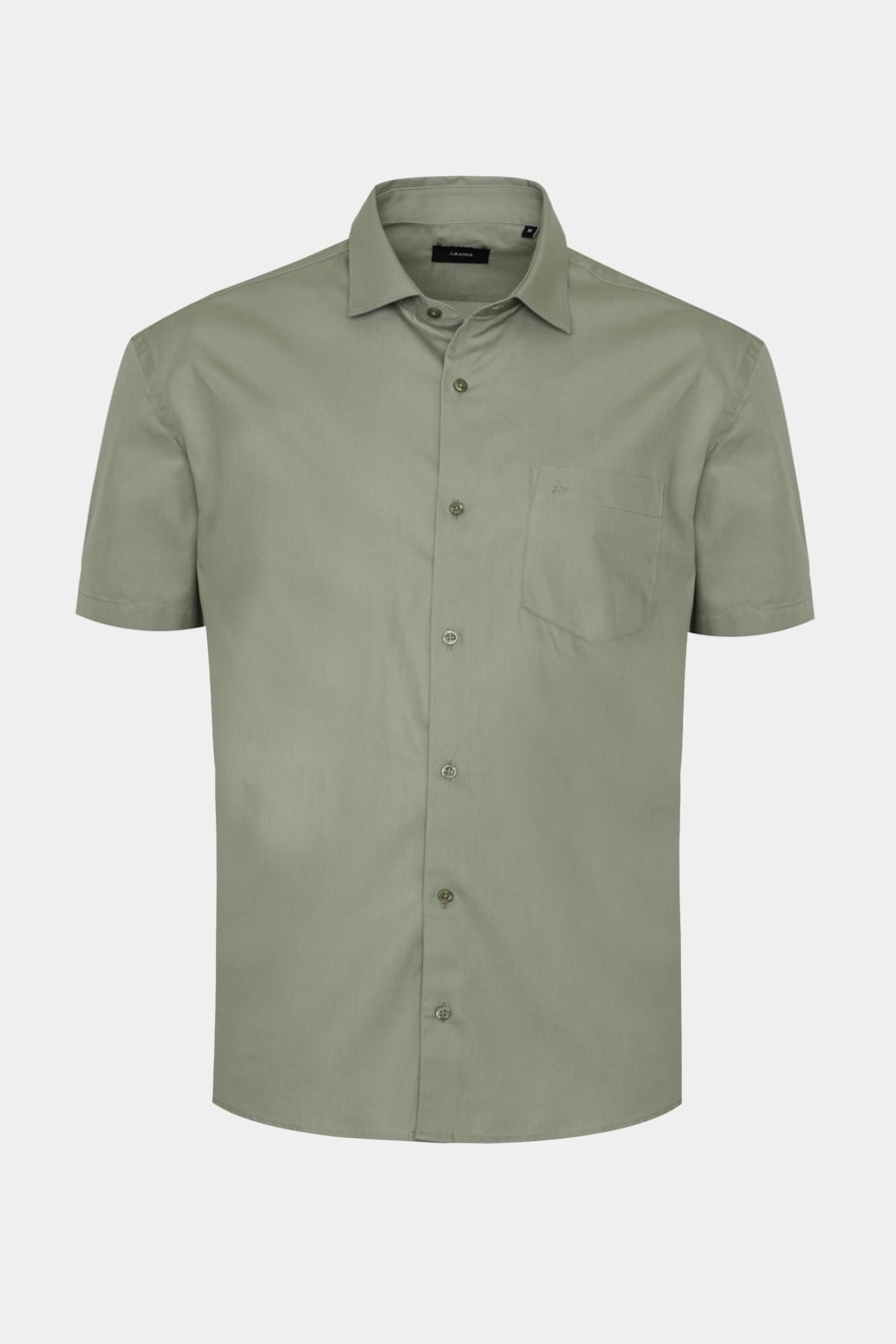 Camisa Manga Curta Regular Tricoline Algodão Verde Folha — foto 5 de 6