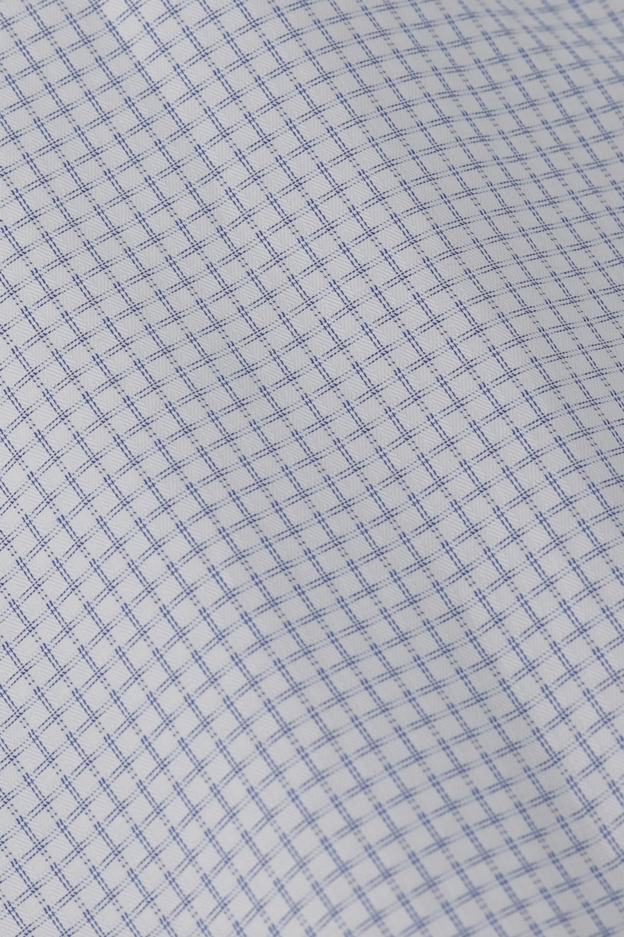 Camisa Manga Curta Regular Tricoline Maquinetado Mix Branco C/Azul — foto 6 de 6