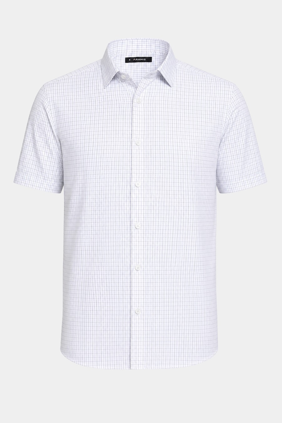 Camisa Manga Curta Regular Tricoline Mix Xadrez Branco C/ Preto — foto 5 de 6