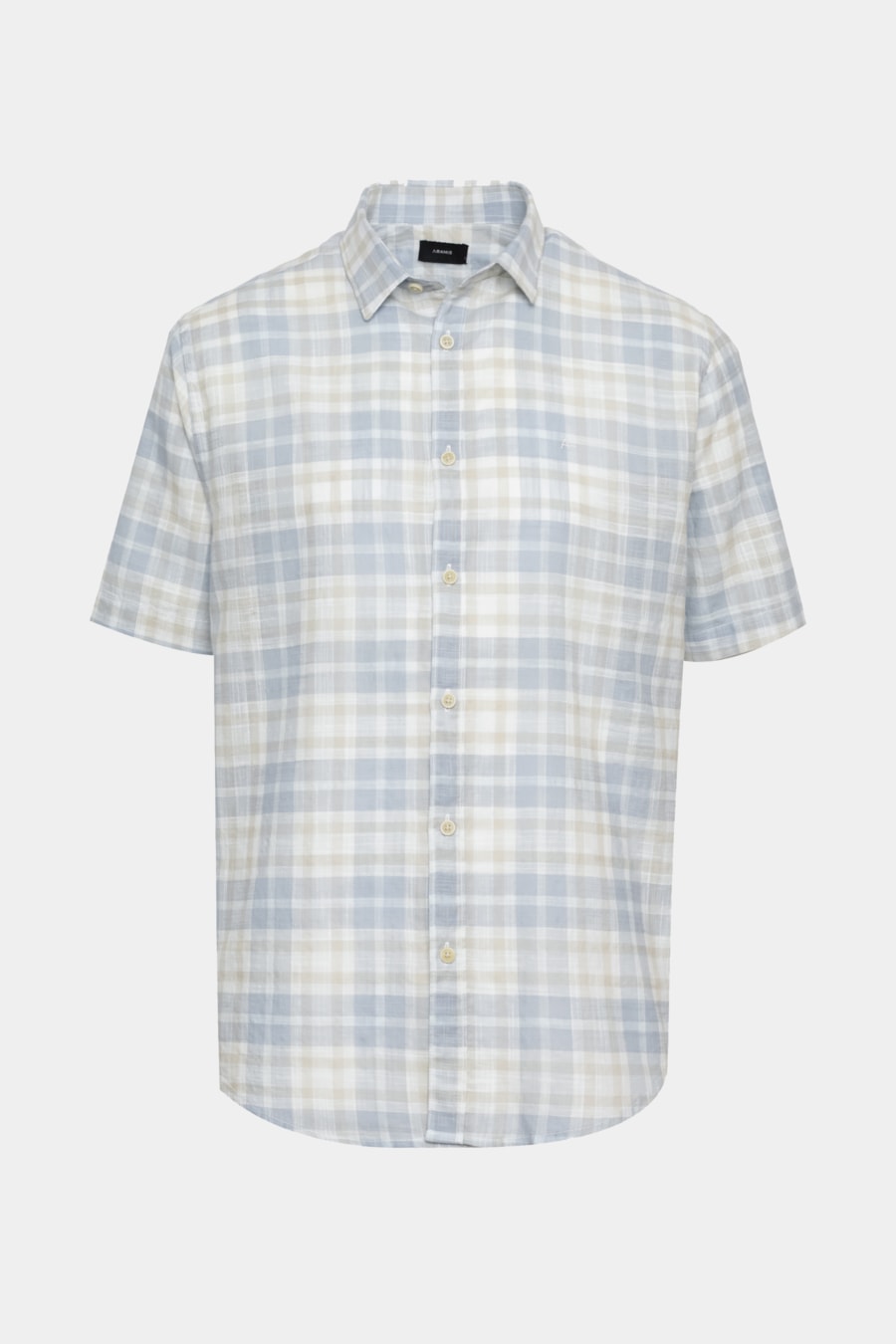 Camisa Manga Curta Regular Xadrez Branco C/Cinza — foto 5 de 5