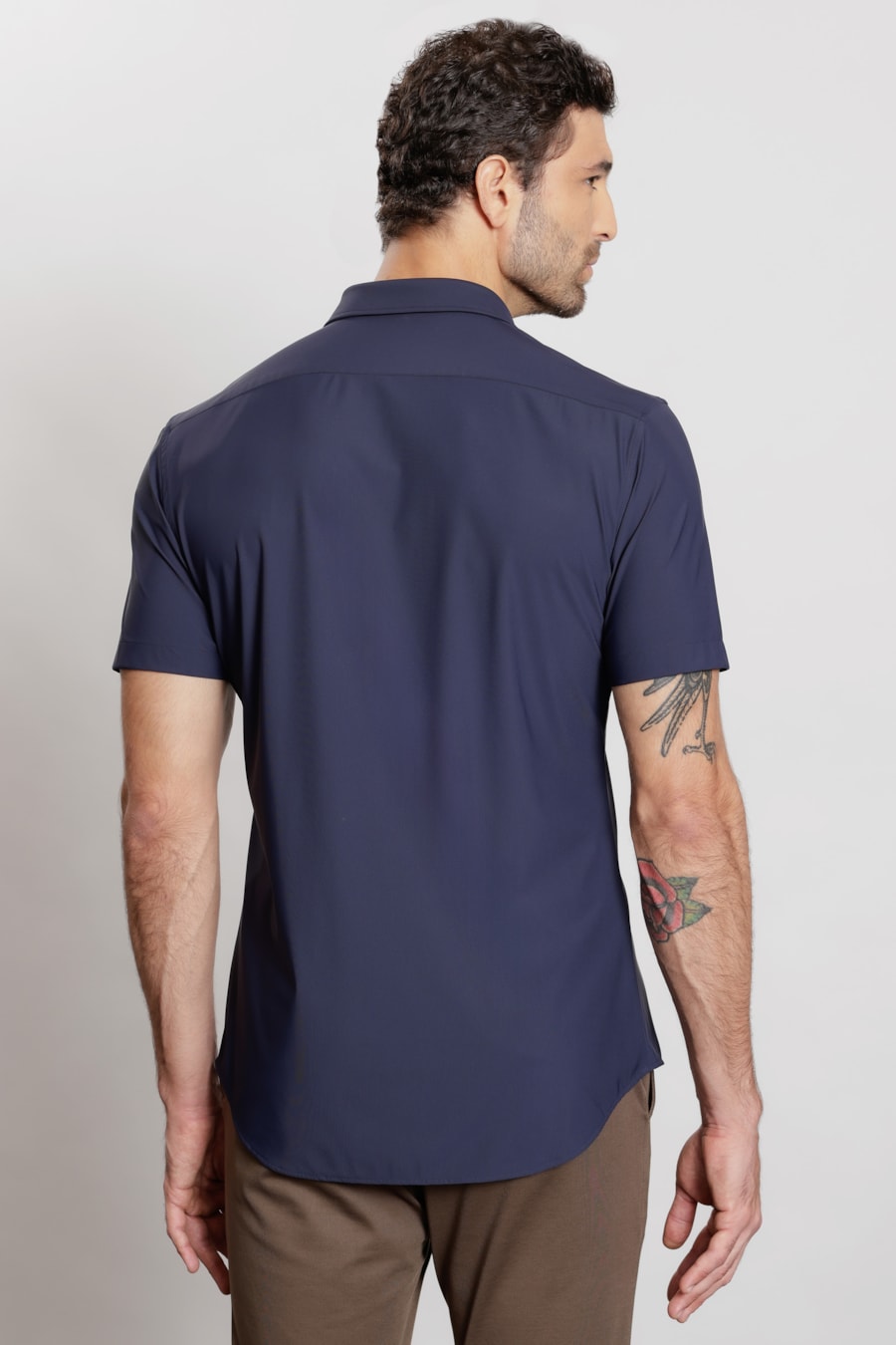 Camisa Manga Curta Rib Flex Marinho — foto 4 de 6