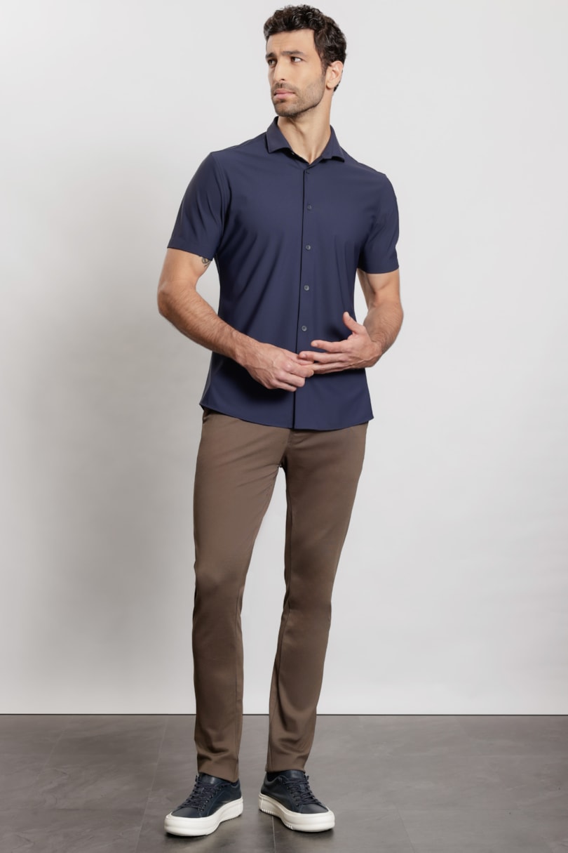 Camisa Manga Curta Rib Flex Marinho
