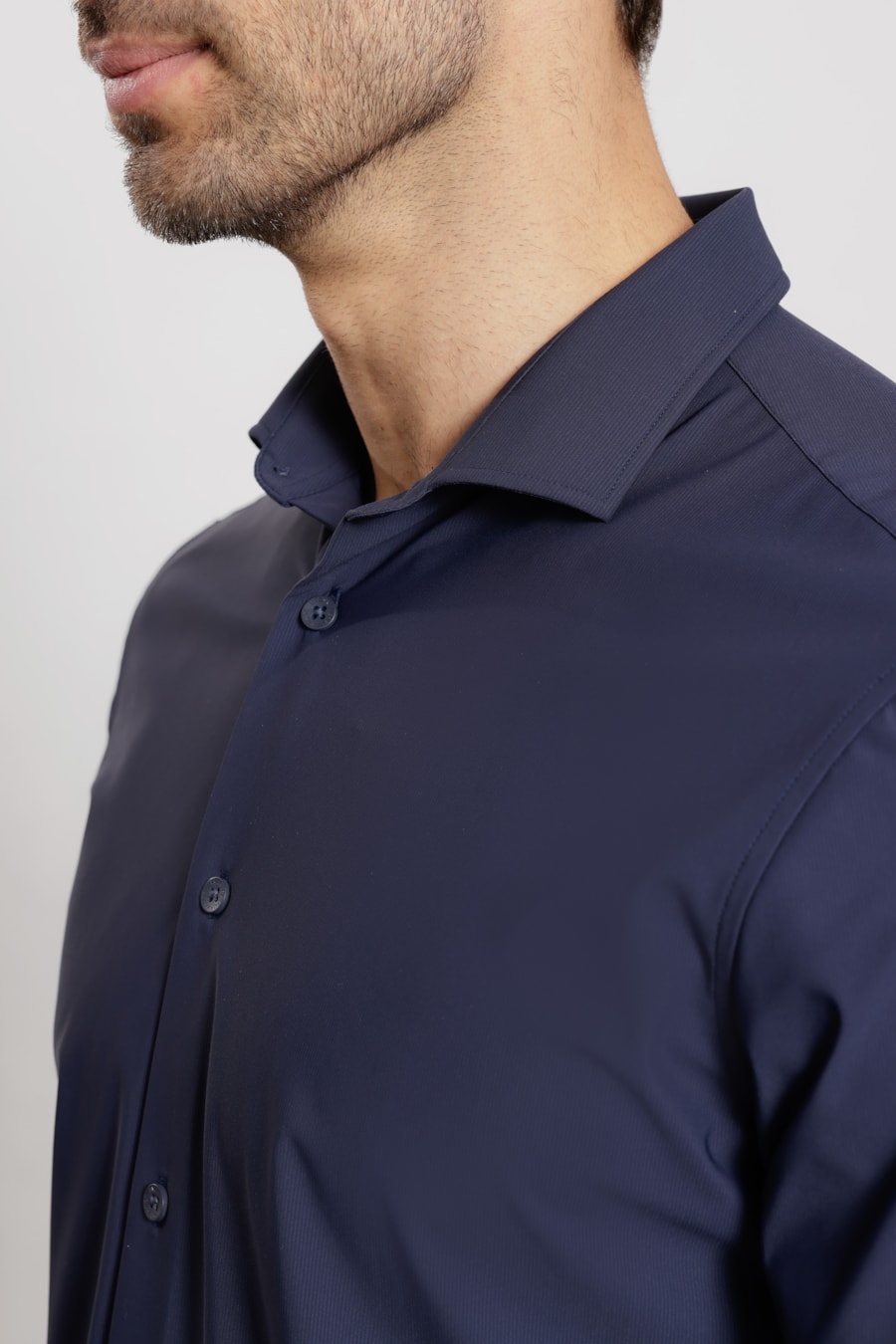 Camisa Manga Curta Rib Flex Marinho — foto 3 de 6