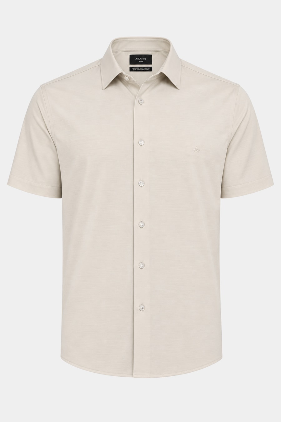 Camisa Manga Curta Slim A-70 Areia — foto 5 de 6