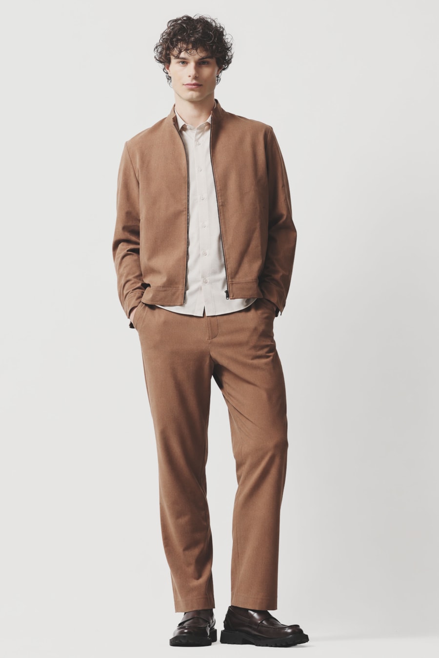 Camisa Manga Curta Slim A-70 Areia — foto 2 de 6