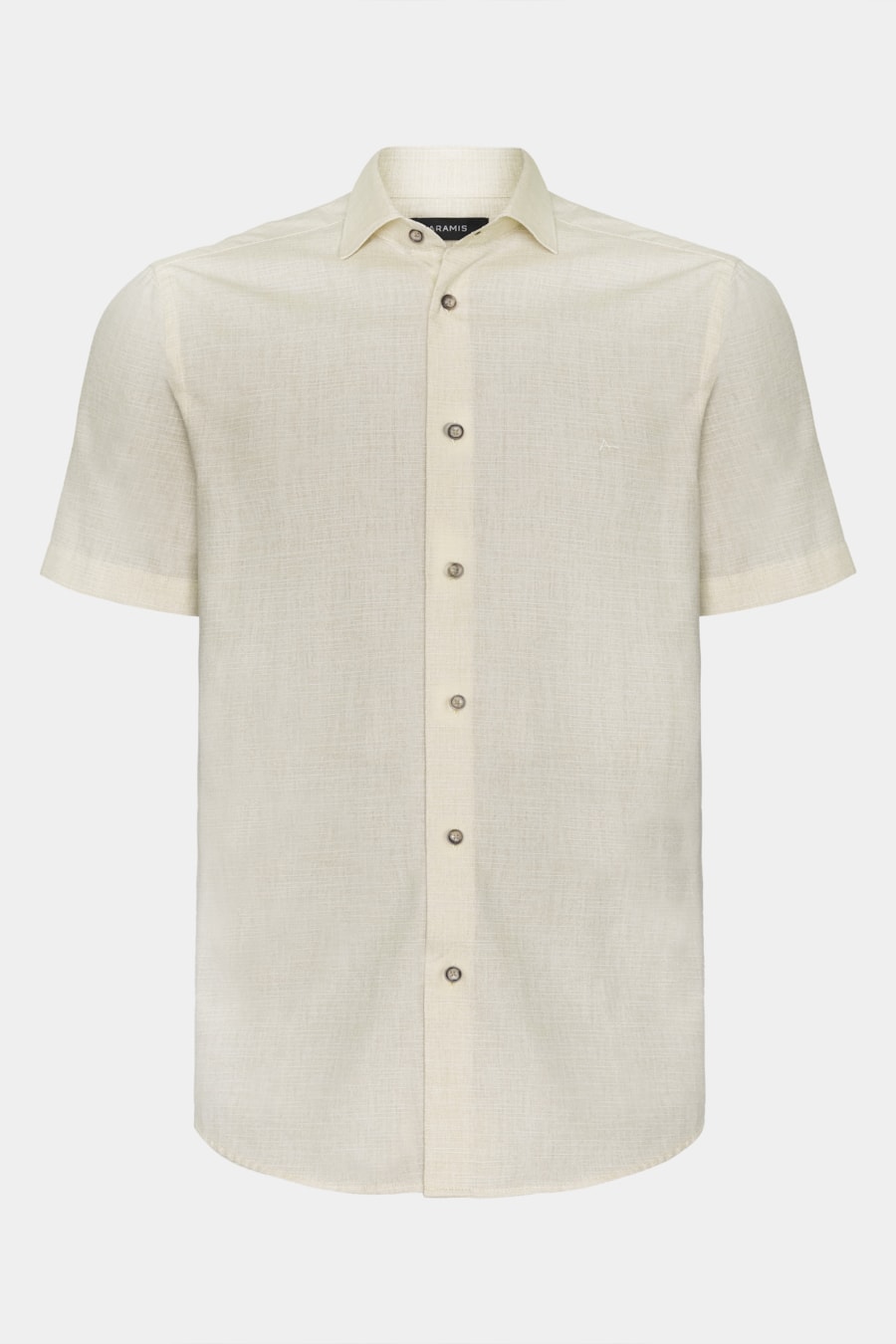 Camisa Manga Curta Slim Algodão Flame Soft Amarelo — foto 5 de 6