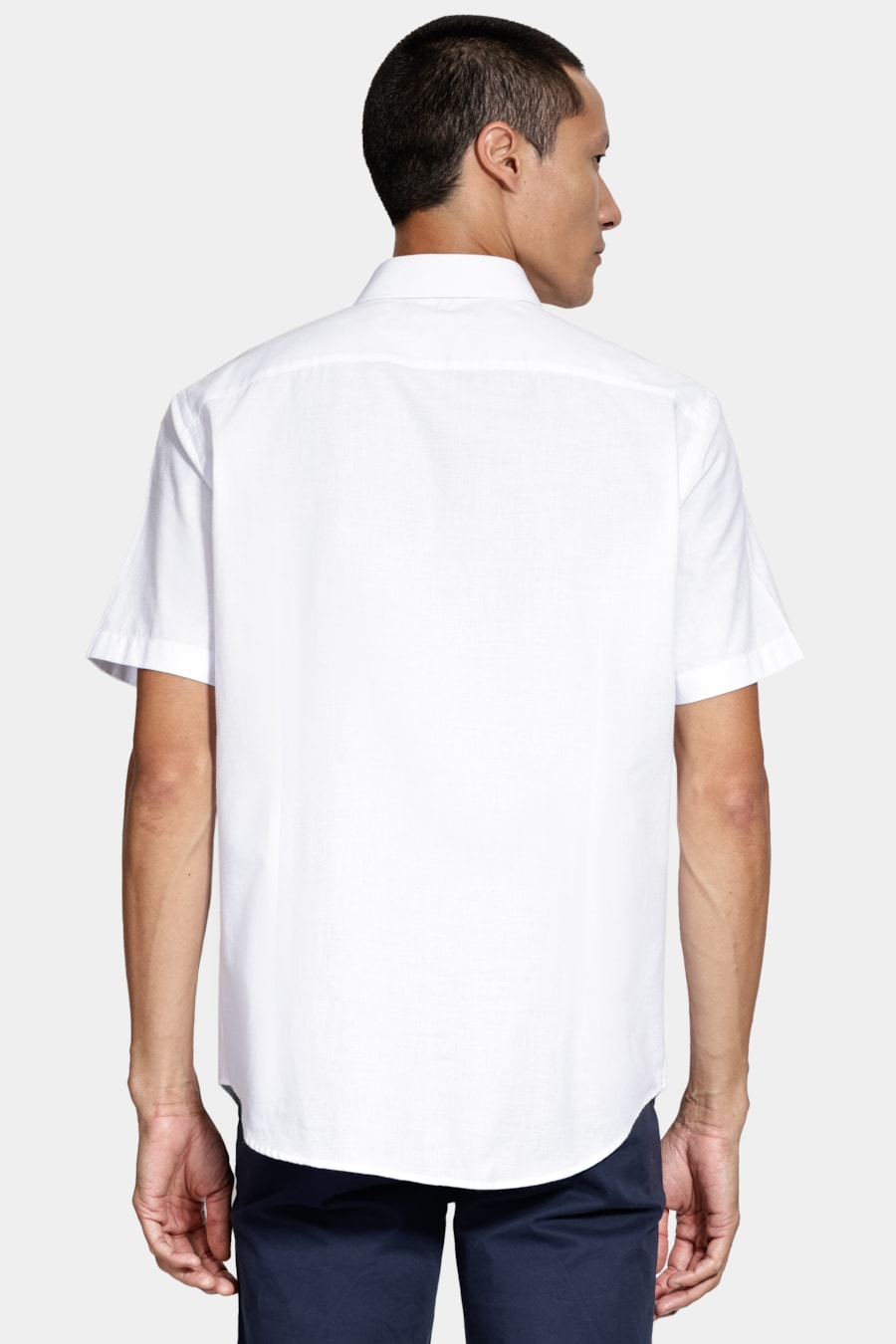 Camisa Manga Curta Slim Algodão Flame Soft Branco — foto 4 de 6