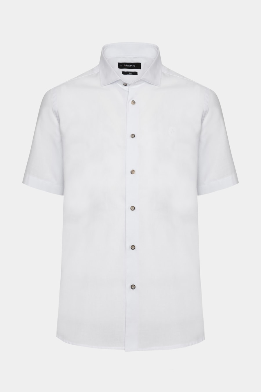 Camisa Manga Curta Slim Algodão Flame Soft Branco — foto 5 de 6