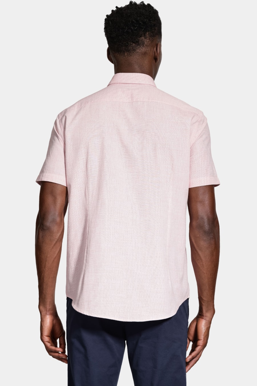 Camisa Manga Curta Slim Algodão Flame Soft Coral — foto 4 de 6