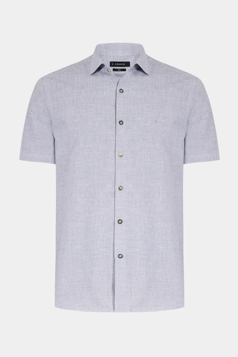 Camisa Manga Curta Slim Algodão Flame Soft Marinho — foto 5 de 6