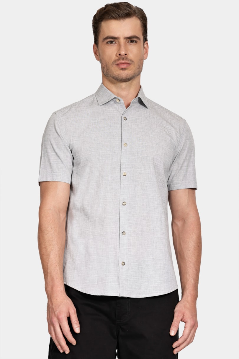 Camisa Manga Curta Slim Algodão Flame Soft Preto