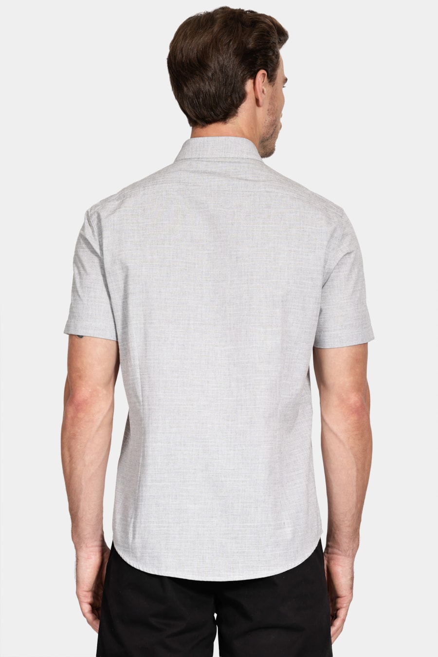 Camisa Manga Curta Slim Algodão Flame Soft Preto — foto 4 de 6