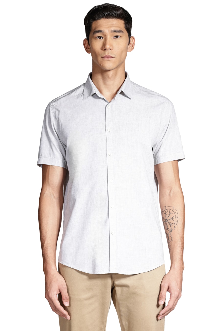 Camisa Manga Curta Slim Algodão Modal Boa Vista Verde Pistache — foto 1 de 6