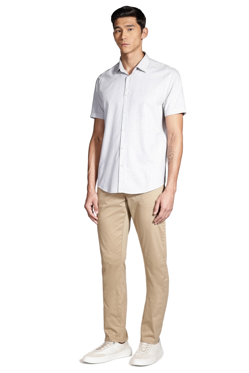 Camisa Manga Curta Slim Algodão Modal Boa Vista Verde Pistache