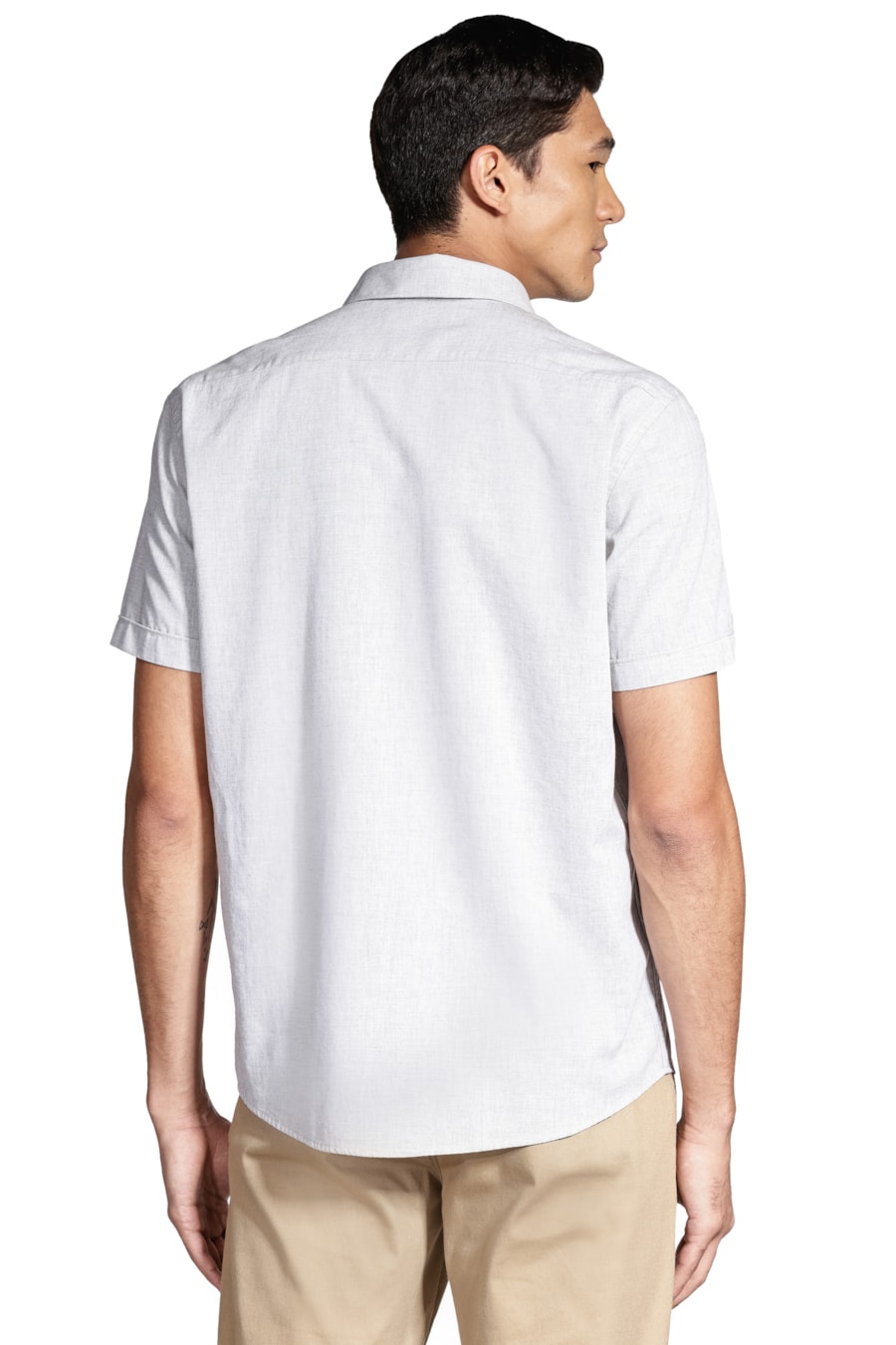 Camisa Manga Curta Slim Algodão Modal Boa Vista Verde Pistache — foto 4 de 6