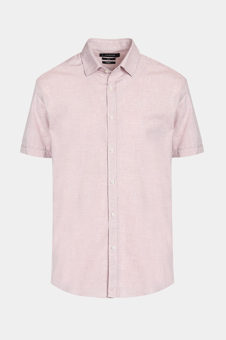 Camisa Manga Curta Slim Algodão Modal Boa Vista Vermelho Claro — foto 6 de 6